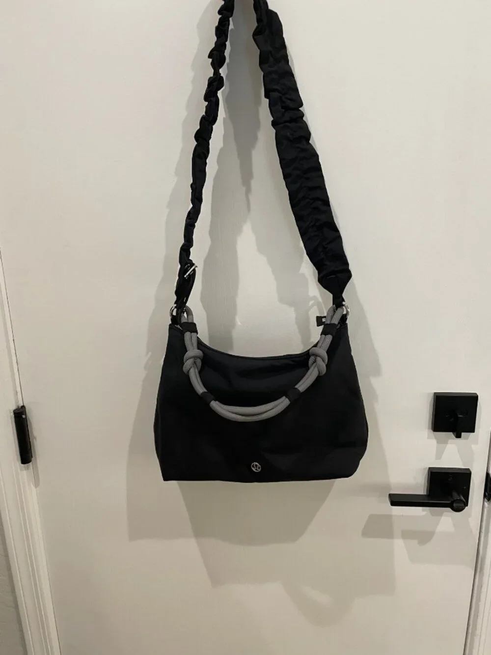Lululemon Convertible Ruched Shoulder Strap or Crossbody Black Bag - Travel